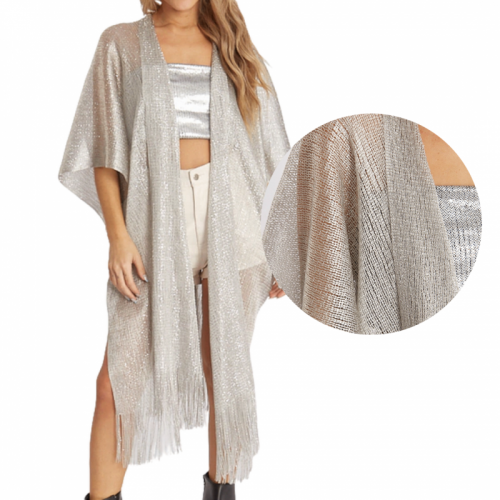 KIMONO GRIS PLATEADO 100%...